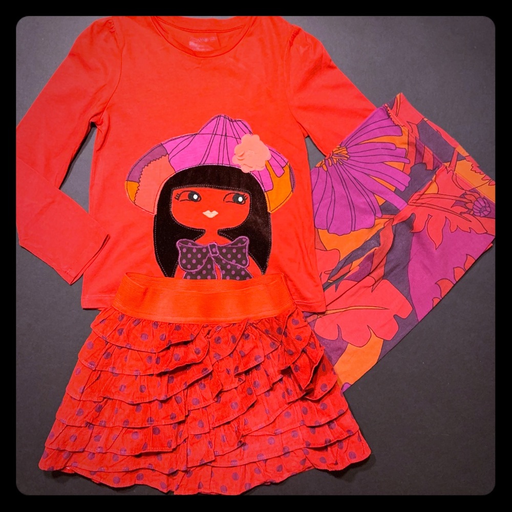 EUC Gap Girls Penelope Tops Skirt Leggings 4-5